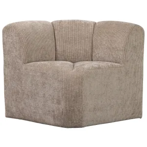 WOOOD Mojo eetbankje hoek met rugleuning ribstof donkerzand